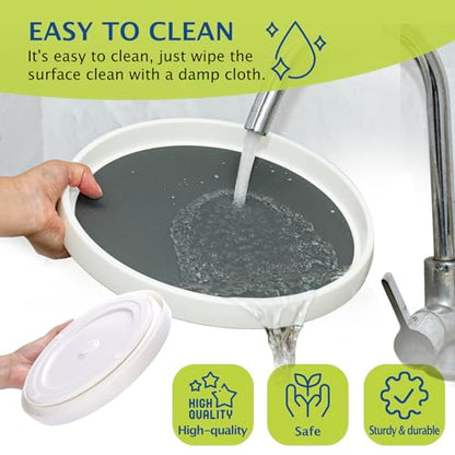 Lazy Susan Turntable, Set of 4, 10 Inch Non-Skid Lazy Susan Organizer for Cabinet, Pantry Organization, Kitchen Storage, Bathroom Sink Cabinet, Refrigerator, Countertop, Spice Rack (4 Pack 10 in)