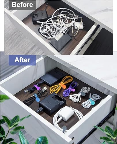 12 PCS Silicone Magnetic Cable Ties, Reusable cord Organizer clips | magnet cord holder for phone charging, compatible with USB/lightning cables, bookmarks, whiteboard magnets, fridge magnets