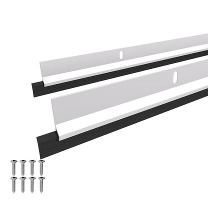 AMZNOVA Door Sweep Door Threshold Sweeper, 36in, White, 2Pack | Sweep Aluminum and Vinyl for Interior & Exterior Bottom, Dust Bug Draft Stopper Storm Weatherproof Aluminum Vinyl Sweeper