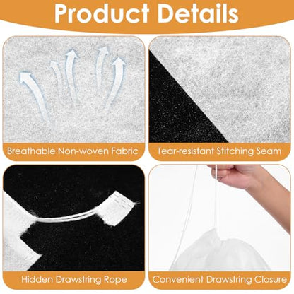 Qianyu 100 PCS Dust Bags for Purses, Handbag Storage Bags Purse Protector with Drawstring Breathable Non-woven Bag Covers Disposable Closet Organizer for Shoe Clothes Travel Home