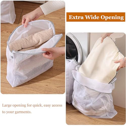 8 Pcs Mesh Laundry Bags for Delicates, Large Laundry Bag with Handles | 3D Fine Mesh Bags for Washing Machine, S/M/L/XL Delicates Bags for Lingerie Sweater Bras Underwear, Travel Storage Bag