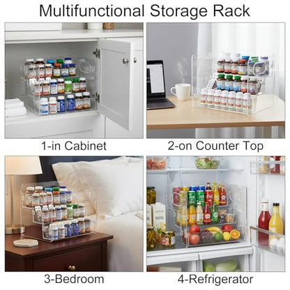 3-Tier Vitamin Storage Organizer, Organizer For Vitamin Bottles And Medicine Bottle, Vitamin Bottle Organizer For Countertop, Bathroom Cabinet Storage Items Are Clearly Visible