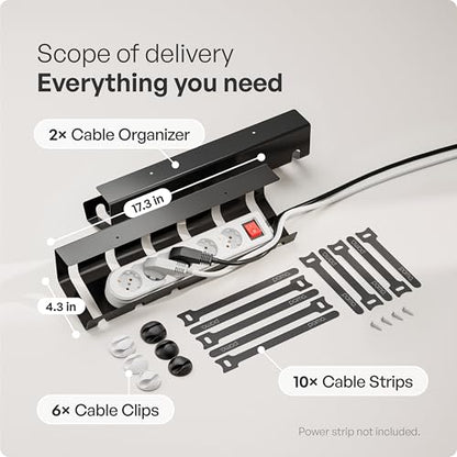 Cable Management Under Desk for Easy mounting Unde... (Black)