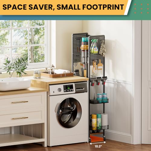 Vacuum Stand for Dyson V15 V12 V11 V10 V8 V7 V6 Gen5, Standing Dock with Attachment Holder, Vacuum Accessory Storage for Dyson Replacement Parts, Standing Floor Dok Docking Station with Tool Organizer