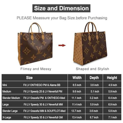 Purse Organizer Insert, Felt Tote Bag Organizer Insert with 5 Sizes, Handbag Dividers for Inside Purse, Compatible with Longchamp, Neverful, Speedy and More