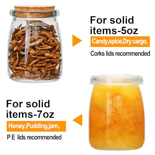 7 oz Glass Jars with Lids,Mini Yogurt Jars 30 Pack, Apothecary Jars