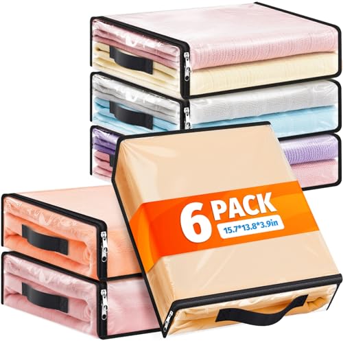 Clear Sheet Storage Bags, 6 Pack, 15.7 x 13.8 x 3.... (6 Count | Clear)