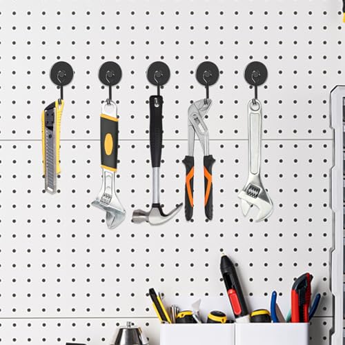 Black Magnetic Hooks Heavy Duty 120LB+ Swivel Strong Magnet Hook | Neodymium Hook Magnets for Hanging Home Workplace Metal Door Office and Garage