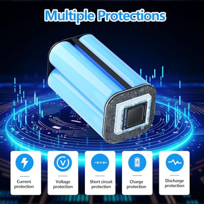 3200mAh RVBAT850 Replacement Battery | for Shark Ion AV752, R75, RV761, R85, RV850, S87,RV700_N, RV851WV, RV871, RV1000S Vacuum Cleaners (2-Prong Connector)