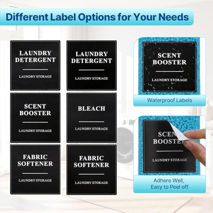 2 Pack Laundry Detergent Dispenser, Laundry Soap & Fabric Softener Dispenser, 54oz Laundry Detergent Containers, Laundry Room Organization and Storage Plastic Bottle for Scent Booster (Height 12.2'')