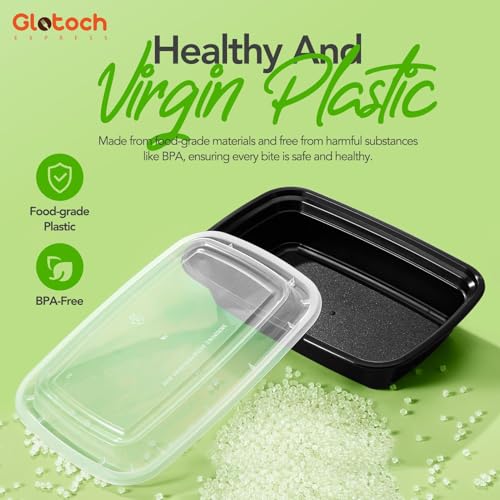 Meal Prep Containers 24oz-100 Pack (200-Piece) Reusable Food Storage Containers with Lids Microwave, Freezer, Dishwasher Safe - Leakproof & BPA Free Durable Plastic Bento Box for To Go Take Out