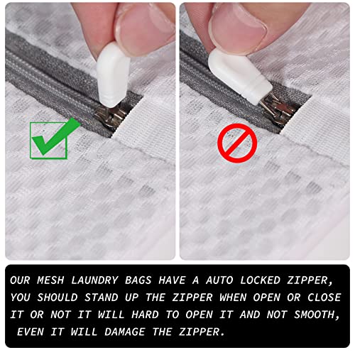 Extra Large Honeycomb Mesh Laundry Bag125gsm Net Fabric Durable and Reusable Delicate Wash Bag,Travel Organization Bag for Lingerie,Clothes,Jeans,Bath Towel,Sock (Set of 4(2L+2XL))