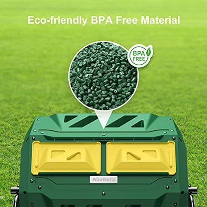 Compost Tumbler Bin Composter Dual Chamber 43 Gallon (Bundled with Pearson's Gardening Gloves)
