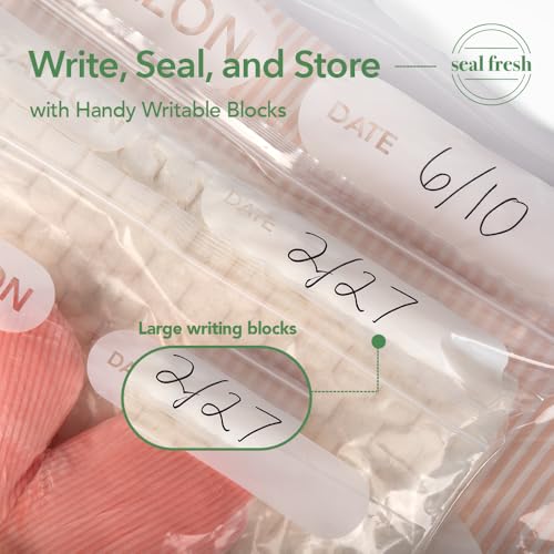 Seal Fresh 5 Gallon Large Plastic Storage Bags – 18" x 24" (60 Count) – Reusable XXL Extra Large Clear Jumbo Zip Bags with Sealable Zipper Top For Clothes, Travel, Moving