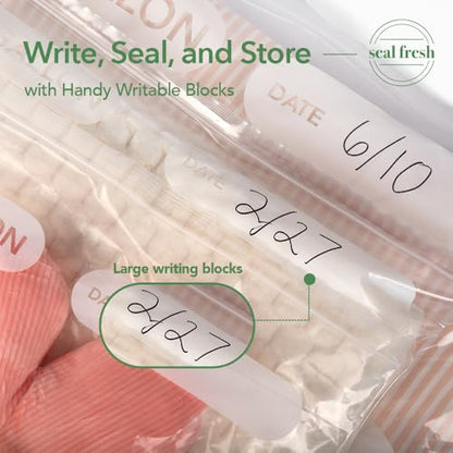 Seal Fresh 5 Gallon Large Plastic Storage Bags – 18" x 24" (60 Count) – Reusable XXL Extra Large Clear Jumbo Zip Bags with Sealable Zipper Top For Clothes, Travel, Moving