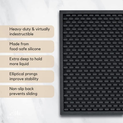 A Bar Above Heavy Duty Bar Mat, Food Safe Silicone Mat for Countertops | Commercial Strength, For Bartending and Coffee, Dish Drying Pad, Kitchen Counter, Barista Accessory, Spill Proof, Great Pick