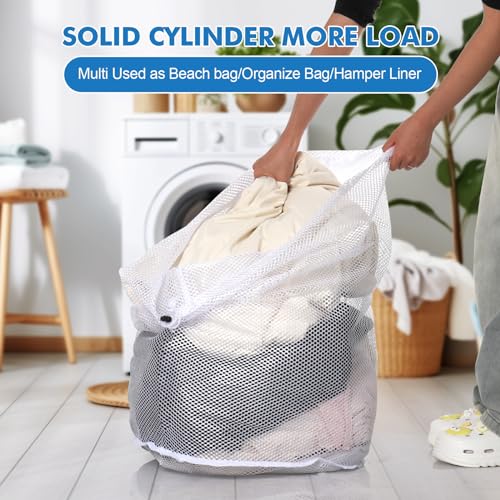 3 Pack XXL Mesh Laundry Bags for Delicates, Extra Large Laundry Wash Bags for Clothes,Bed Linen,Toys with Drawstring Closure Sturdy(3 XXLarge 28 x 26 Inches)