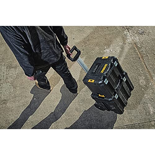 DEWALT Tool Box with Wheels Modular, Large Rolling Tool Box With Telescopic Handle, Portable Carrier Deep Stackable TSTAK Storage (DWST17820)