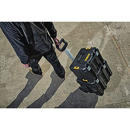 DEWALT Tool Box with Wheels Modular, Large Rolling Tool Box With Telescopic Handle, Portable Carrier Deep Stackable TSTAK Storage (DWST17820)
