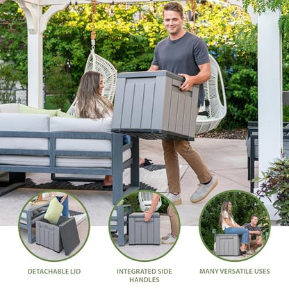 LIFETIME Outdoor Storage Cube Deck Box for Package Delivery, Patio Furniture Cushions, Garden Tools, Pool Accessories, 25 Gallon