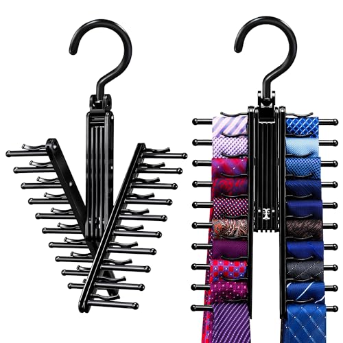 Upgraded 2 PCS See Everything Cross X 20 Tie Rack... (2 Count | Plastic)