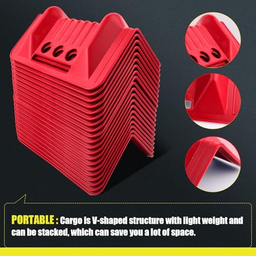 Vevitts 20 Pack Corner Edge Protectors for Cargo Loads, Heavy Duty Tiedown Corner Protector Flatbed Edge Corner Protector Holder Edge Protectors for Pallets,Trailer,Truck