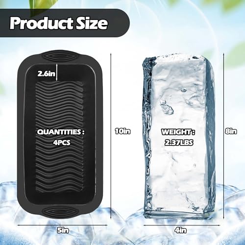 Extra Large Ice Block Mold for Ice Bath,4 Pack 9.4Lbs | Ice Cubes for Cold Plunge or Coolers,Reusable Silicone Ice Mold for Water Chiller,Big Ice Tray,Cold Plunge Accessories