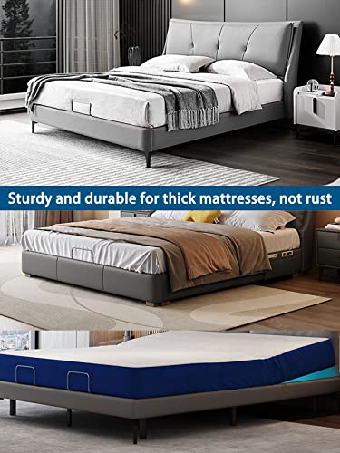Benbuoo Mattress Retainer Bar Stopper 2PCS Chrome Non-Slip Metal Holder in Place Gripper for Mattresses Over 10 Inches Thick