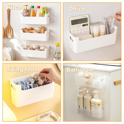 2 Pcs Kitchen Cabinet Door Organizer,Adhesive Mount Inside Cabinet Door Storage,Under Sink Door Storage Shelf for Kitchen,Bathroom,Office,Garage,Craft Room(Transparent)