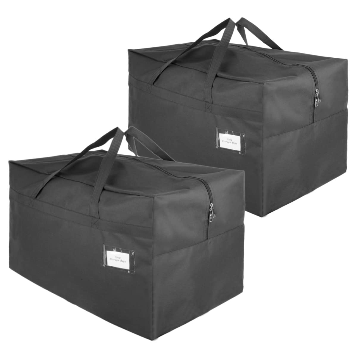 2 Pack Large Canvas Storage Carrying Bags for Camping & Moving | Water-resistant & dustproof, suitable for pillow, closet, under-bed, dorm & garage organization