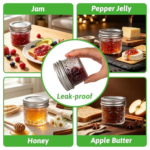 4oz Glass Mason Jars with Airtight Lids, Mini Canning Jars 40 Pack