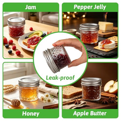 4oz Glass Mason Jars with Airtight Lids, Mini Canning Jars 40 Pack