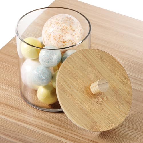 1 Pack 50oz Laundry Pods Container with Natural Bamboo Lid