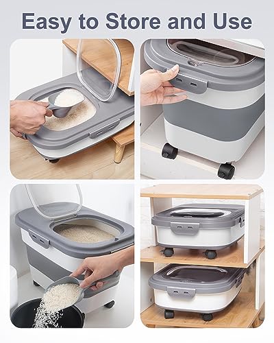 20-30 Lbs Rice Storage Container,Collapsible Food Storage Containers