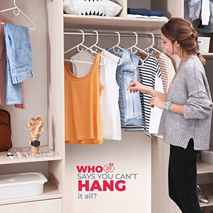 Super Heavy Duty Clothes Hangers 36 Pack – Made in the USA - 10lb Capacity, Thick Plastic Hangers for Pants, Coats, Jackets, Jeans and Adult Clothing – White