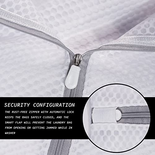 Extra Large Honeycomb Mesh Laundry Bag125gsm Net Fabric Durable and Reusable Delicate Wash Bag,Travel Organization Bag for Lingerie,Clothes,Jeans,Bath Towel,Sock (Set of 4(2L+2XL))