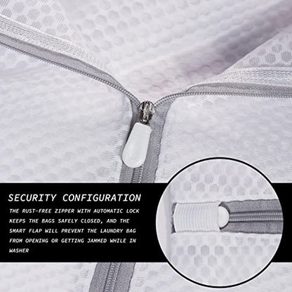 Extra Large Honeycomb Mesh Laundry Bag125gsm Net Fabric Durable and Reusable Delicate Wash Bag,Travel Organization Bag for Lingerie,Clothes,Jeans,Bath Towel,Sock (Set of 4(2L+2XL))