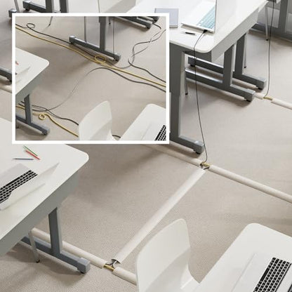 D-Line 6ft Floor Cord Cover, Cable Protector, Hide Extension Cords, Protect Cords, Prevent Cable Trips, Heavy Duty Cord Hider - Cable Cavity = 0.63" (W) x 0.31" (H) - Beige