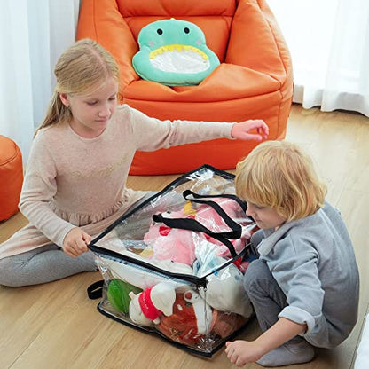 3 Pack Clear Storage Bags for Clothes Blanket Comforter & Bedding | 40L Plastic Storage Bag with Zipper, Foldable Closet Organizer, Moving Bags, Under-Bed Storage