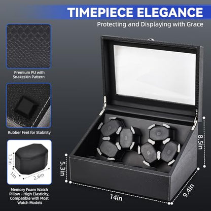 hightall Luxury Automatic Watch Winder for Rolex/Omega/Cartier for Automatic Watches with Whisper-Quiet Motor (<5dB), Anti-Scratch Memory Foam & Stable Base