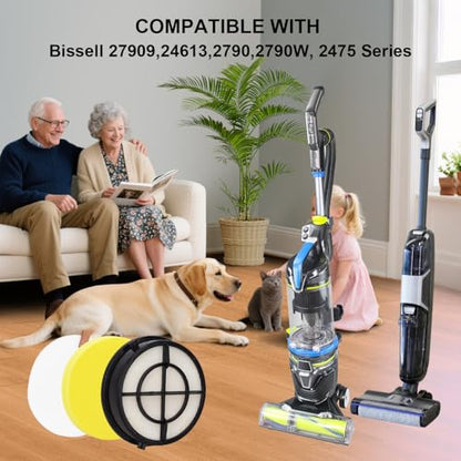 Replacement Filters for Bissell Pet Hair Eraser Vacuum: Compatible with Bissell Pet Hair Eraser Vacuum Filter 27909,24613,2790,2790W,2475 Series, 2 Pack
