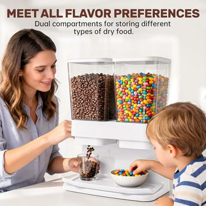 Cereal Dispenser Countertop 2 Pack 3L, 6L Large Dual Control