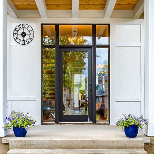 30 in Extra Large Outdoor Clock – Waterproof Outdoor Indoor Wall Clock for Patio/Pool Area – Farmhouse Decorative Outdoor Clocks Sient Battery Operated – Vintage Outside Clock for Garden, Backyard