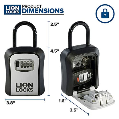 Lock Box for Keys - Lockbox for House Key, Lock Box with Combination for Real Estate, Car, House, Waterproof Key Safe - Easy Installation (6 Pack)