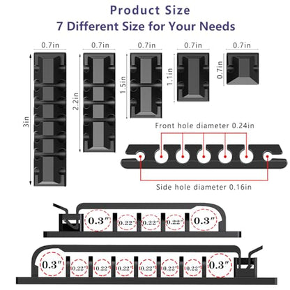327 PCS Cable Management Kit 4 Cable Cable Sleeves,65 Cable Clips | 13Cord Holders,25 Roll Cable Organizer Straps,200 Fastening Cable Ties,20 Cable Zip Tie Mounts for Computer