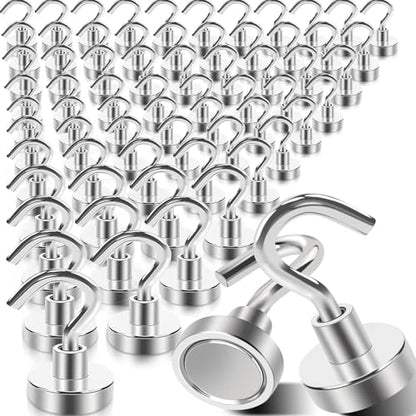 68Pack Super Strong Magnetic Hooks, 25lbs Heavy Duty Magnetic Hook for Hanging, Rare Earth Neodymium Magnet Hooks, for Cruise Ship Camping Grill Kitchen Fridge Garage Wall