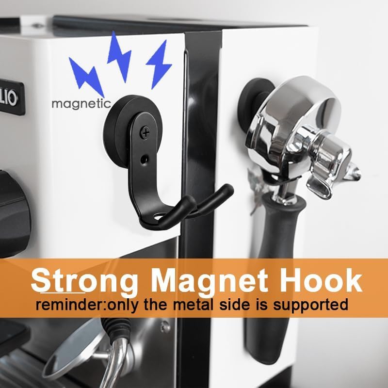 2-Pack Magnetic Portafilter&Tamper Holder,Espresso Accessories Organizer for Metal Wall Surface,Strong Magnet,Anti-Scratch,Space-Saving,Compatible with Ninja Luxe Cafe,Rancilio,Breville Coffee Machine