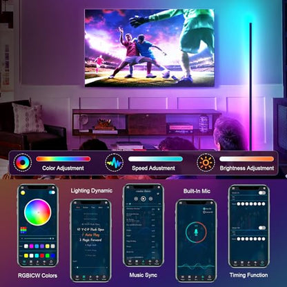 Tyute LED Corner Floor Lamp, 68+ Scenes, 16 Million Colors Corner Light with App & Remote Control, Smart RGB Ambient Lighting with Music Sync, Mood Lighting for Bedroom, Living Room, Gaming Room