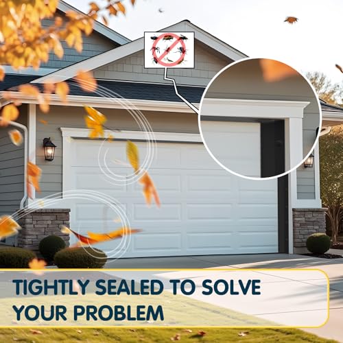 Garage Door Seal Top and Sides - 23 FT TPE Weather Stripping Garage Door Seal Replacement Weatherproofing Universal Sealing, Black