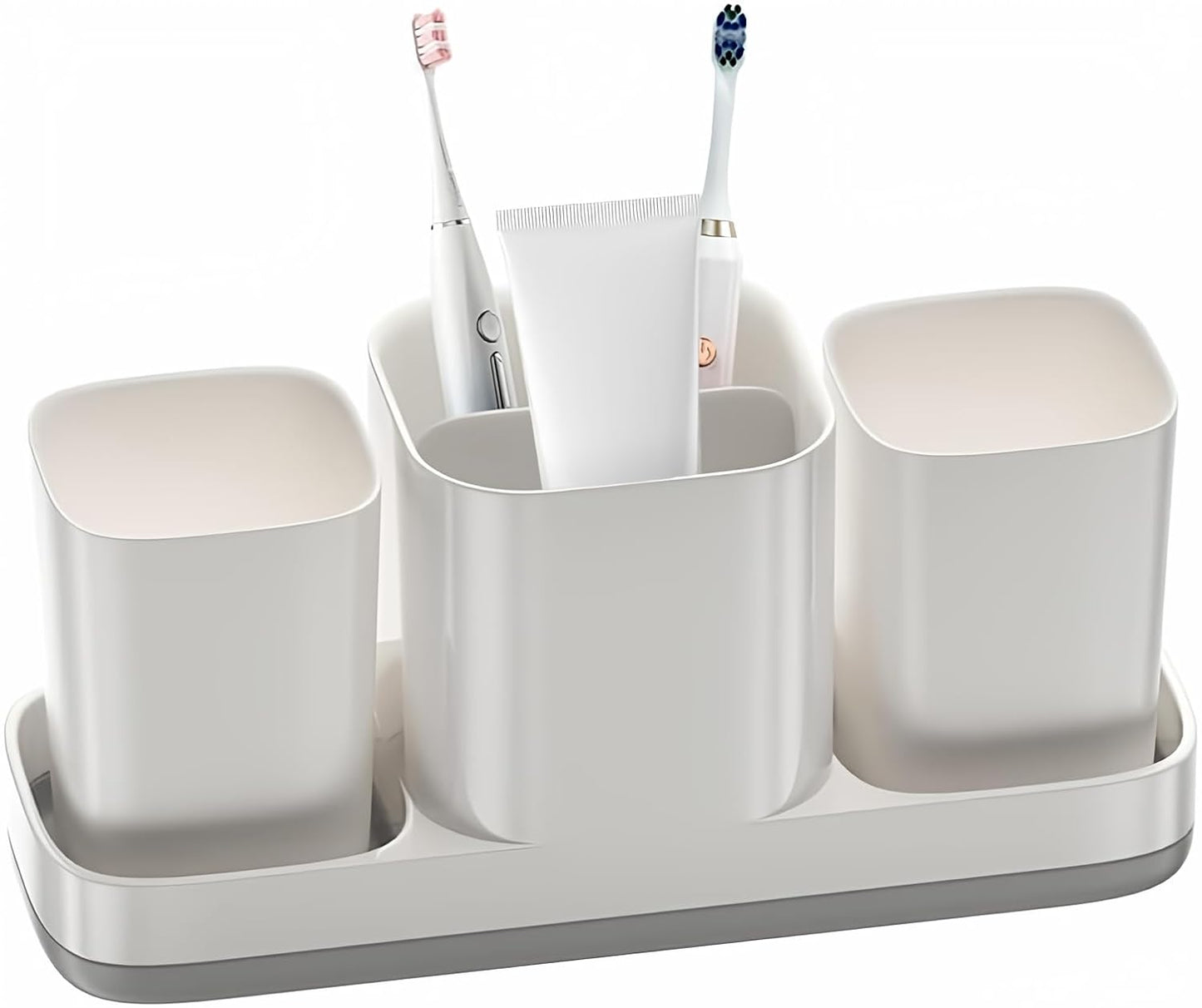 Toothbrush Holder for Bathroom,Bathroom Toothbrush Holder Set,Kids Toothbrush Holder with 2 Cups,Toothbrush Holder Travel,Electric Toothbrush Holder for Bathroom